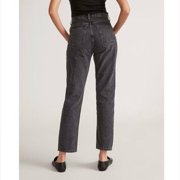 Everlane The 90’s Cheeky Jean Cropped Ankle Raw Hem Frayed Edge Black Gray 27 - Picture 4 of 15